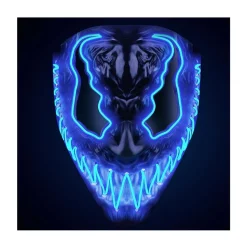 MASQUE RIGIDE DÉMON LED BLEU ADULTE