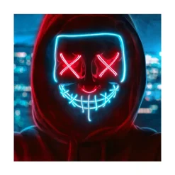 MASQUE TERRIFIANT HALLOWEEN LED BLEUES ET ROUGES