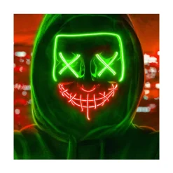 MASQUE TERRIFIANT HALLOWEEN LED VERTES ET ROUGES