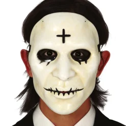 MASQUE TUEUR LA PURGE PVC BLANC CROIX HOMME