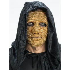 MASQUE VISAGE NO ID STRASS 17.5X17CM OR ADULTE