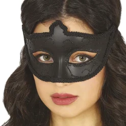 MASQUE VÉNITIEN NOIR À PAILLETTES FEMME