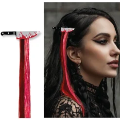 MÈCHE CHEVEUX SYNTHÉTIQUE ROUGE COUTEAU SANG