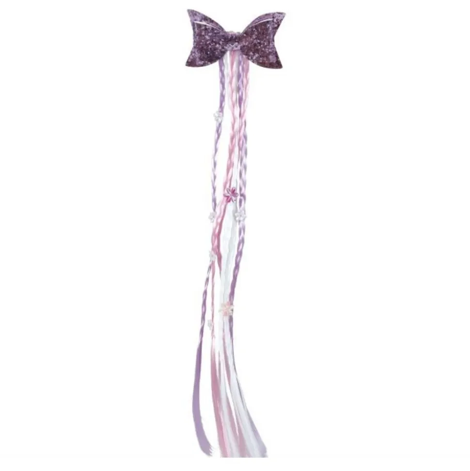 MÈCHE TRESSES LILAS ROSE 30CM ENFANT