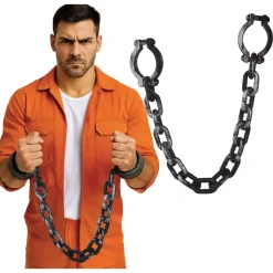 MENOTTES CHAINE JOUET PVC PRISONNIER 95CM ARGENT