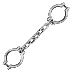 MENOTTES JEU PRISONNIER EFFET MÉTAL 76CM GRIS