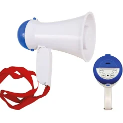 MÉGAPHONE PORTE-VOIX MUSIQUE SUPPORTER 16CM BLANC