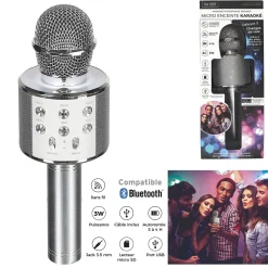 MICRO ENCEINTE KARAOKÉ SANS FIL BLUETOOTH MÉTAL 3W
