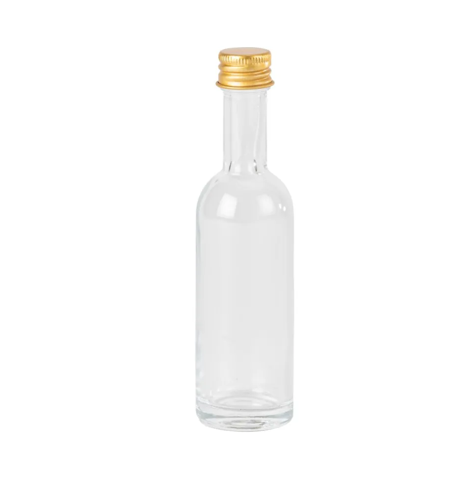 MIGNONETTE VERRE BOUCHON HERMÉTIQUE OR 50ML 13CM