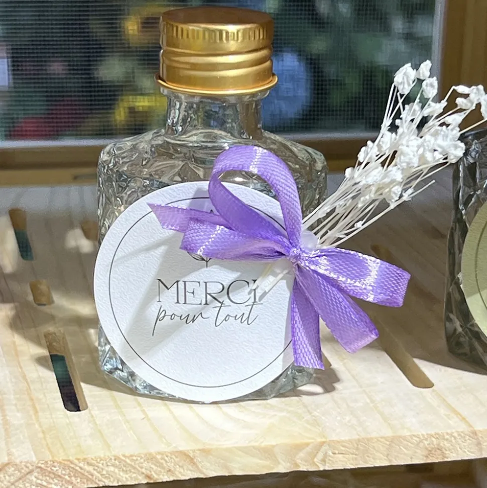 MIGNONETTE VERRE BOUCHON MÉTAL OR 50ML 5X8X4.3CM