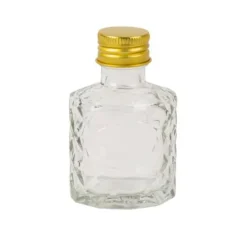MIGNONETTE VERRE BOUCHON MÉTAL OR 50ML 5X8X4.3CM