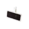 6 MINI-ARDOISE ARGENT PAILLETÉE SUR PINC