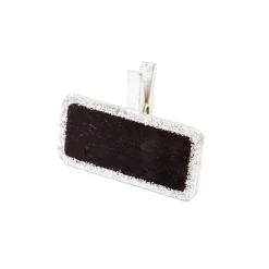 6 MINI-ARDOISE ARGENT PAILLETÉE SUR PINC