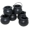6 MINI CHAUDRONS EN PLASTIQUE NOIR