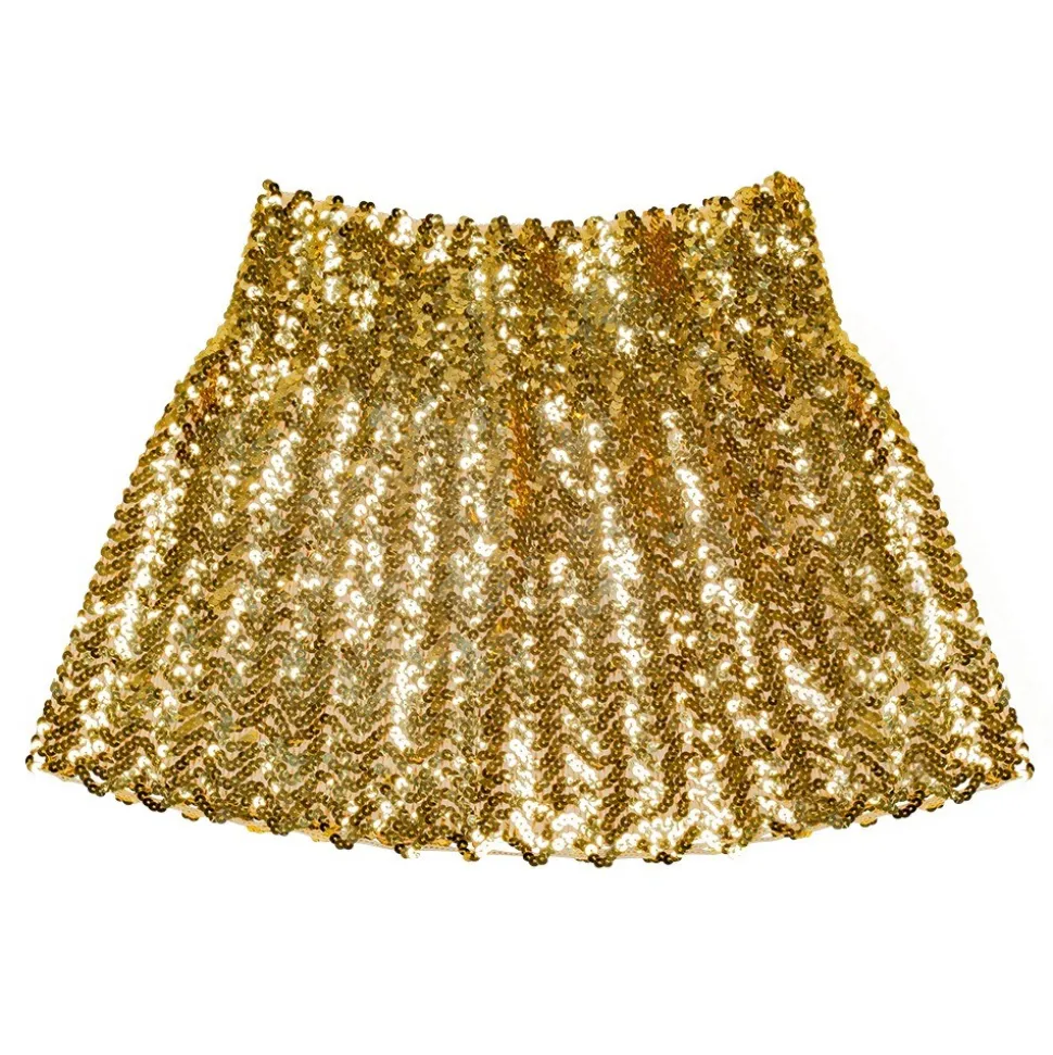 MINIJUPE STRETCH SEQUINS OR