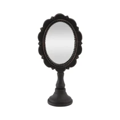MIROIR COIFFEUSE RÉSINE 12.3X7.3X25.5CM NOIR