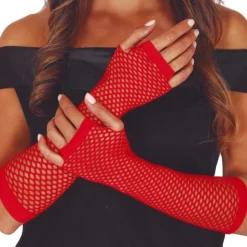 MITAINES GANTS LONGS RÉSILLES ROUGE PASSION FEMME