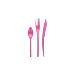 MÉNAGÈRE 30 COUVERTS DE TABLE RÉUTILISABLES ROSE INDIEN