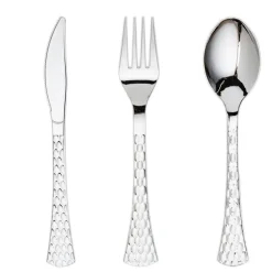 MÉNAGÈRE 120 COUVERTS DE TABLE RÉUTILISABLES ARGENT
