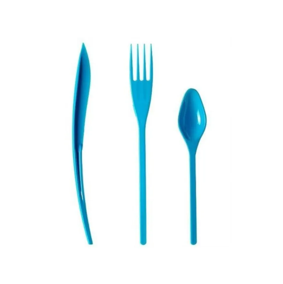 MÉNAGÈRE 30 COUVERTS DE TABLE RÉUTILISABLES BLEU TURQUOISE