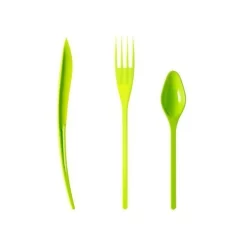 MÉNAGÈRE 30 COUVERTS DE TABLE RÉUTILISABLES VERT ANIS