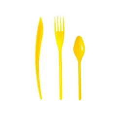 MÉNAGÈRE 30 COUVERTS DE TABLE RÉUTILISABLES JAUNE PROVENCE