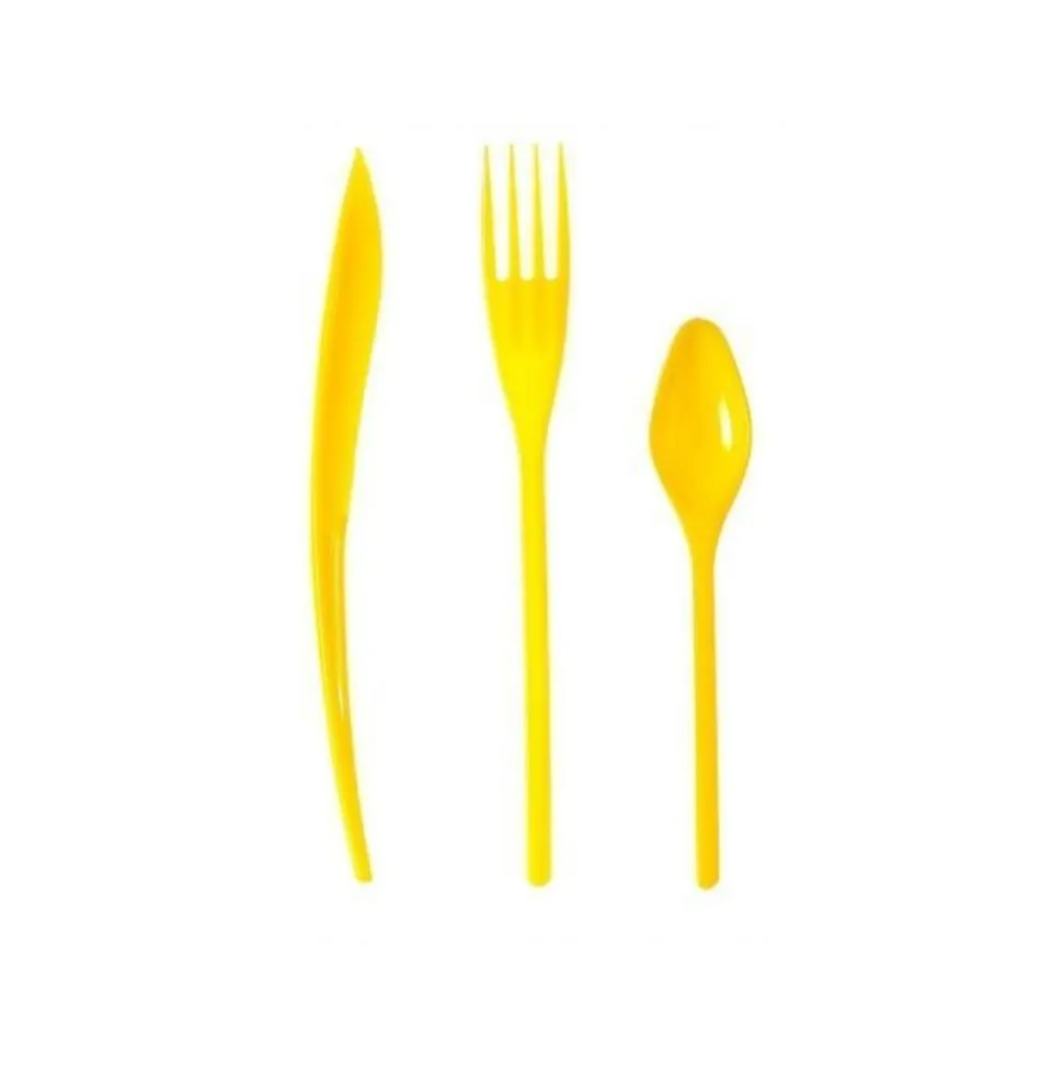 MÉNAGÈRE 30 COUVERTS DE TABLE RÉUTILISABLES JAUNE PROVENCE