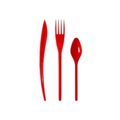 MÉNAGÈRE 30 COUVERTS DE TABLE RÉUTILISABLES ROUGE