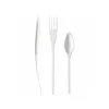 MÉNAGÈRE 30 COUVERTS DE TABLE RÉUTILISABLES BLANC