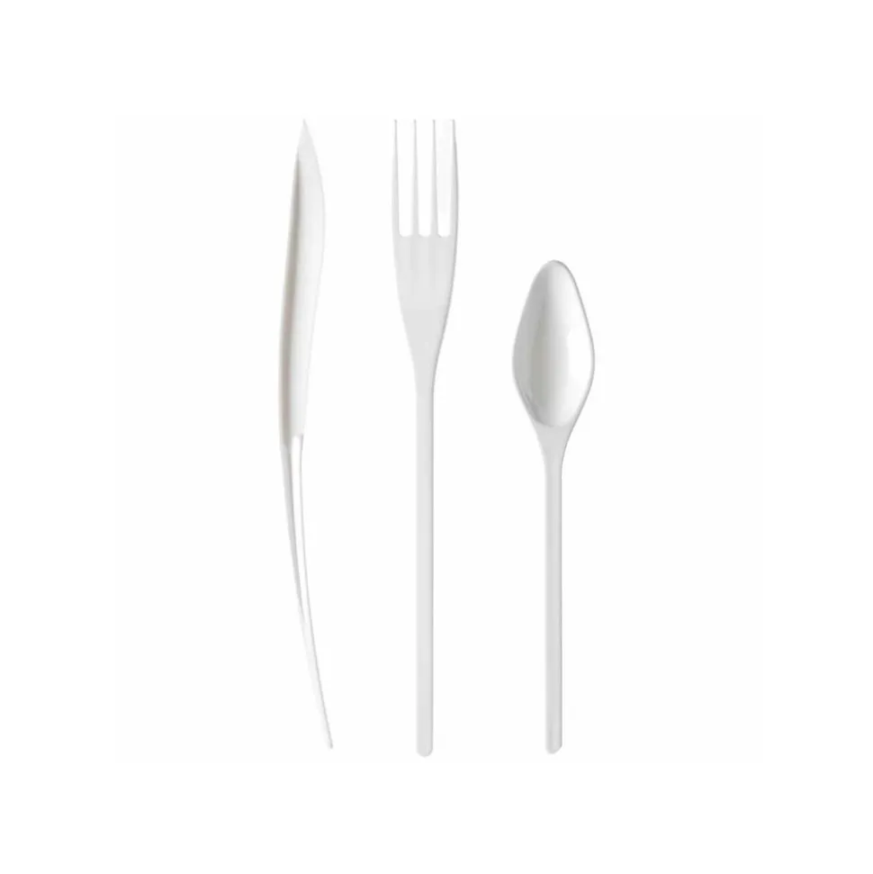 MÉNAGÈRE 30 COUVERTS DE TABLE RÉUTILISABLES BLANC