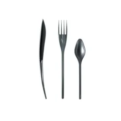 MÉNAGÈRE 30 COUVERTS DE TABLE RÉUTILISABLES GRIS