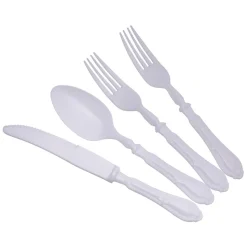 MÉNAGÈRE 40 PIÈCES RÉUTILISABLE BAROQUE BLANC PERLÉ