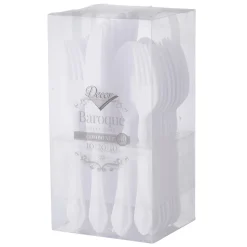 MÉNAGÈRE 40 PIÈCES RÉUTILISABLE BAROQUE BLANC