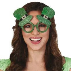 MONTURE LUNETTES CHAPEAU VERT PAILLETÉ LEPRECHAUN