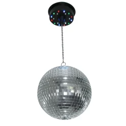 MOTEUR BOULES À FACETTES BATTERIE 18 LEDS COULEUR