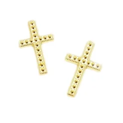 10 MOTIFS CROIX PLASTIQUE 2.5CM OR