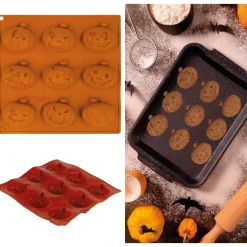 MOULE BISCUITS SILICONE CITROUILLE 24X25CM ORANGE