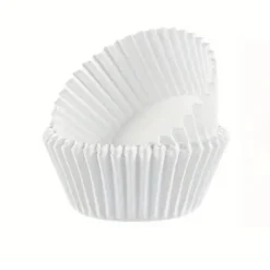 60 MOULES À CUPCAKES PAPIER 5X3.2CM BLANC
