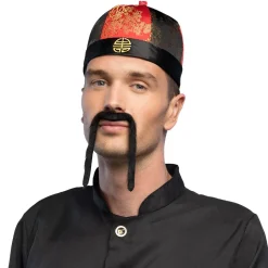 MOUSTACHE AUTO-ADHÉSIF CHINOIS ADULTE