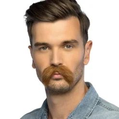 MOUSTACHE BRUN POSTICHE AUTOCOLLANT HOMME