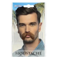 MOUSTACHE BRUN POSTICHE AUTOCOLLANT HOMME