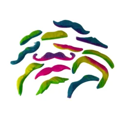 12 MOUSTACHES FLUO MULTICOLORE