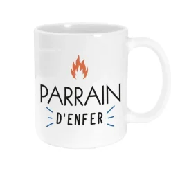 MUG CÉRAMIQUE PARRAIN D'ENFER 30CL BLANC