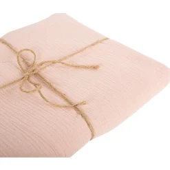 NAPPE GAZE DE COTON LAVABLE 1.30X2.4M VIEUX ROSE