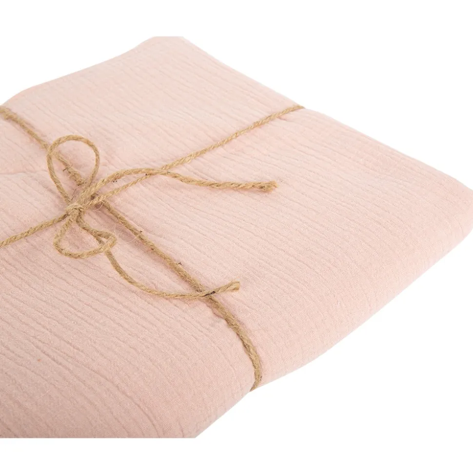 NAPPE GAZE DE COTON LAVABLE 1.30X2.4M VIEUX ROSE