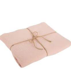 NAPPE GAZE DE COTON LAVABLE 1.30X2.4M VIEUX ROSE