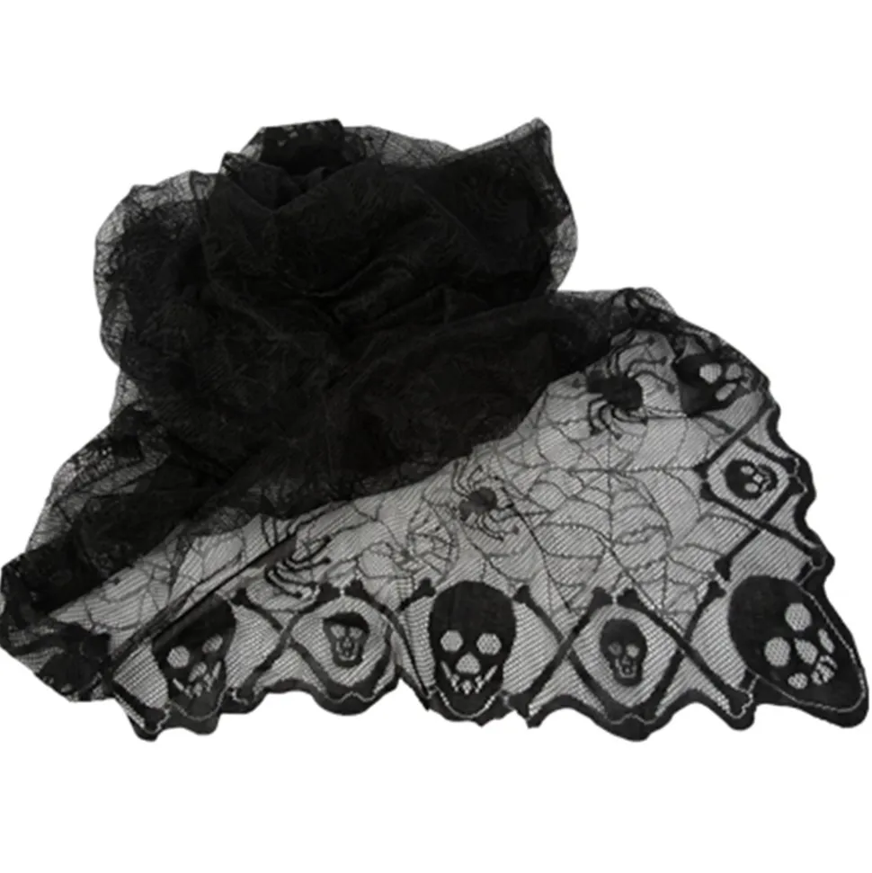 NAPPE HALLOWEEN DENTELLE NOIRE 1.82X1.37M