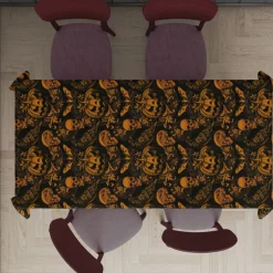 NAPPE PAPIER CITROUILLE GOTHIQUE 274X137CM NOIR