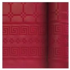 NAPPE PAPIER DAMASSÉ 6X1.18M ROUGE