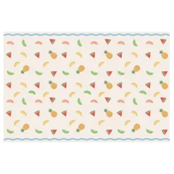 NAPPE PAPIER FRUIT ANANAS PASTÈQUE 180X120CM BEIGE